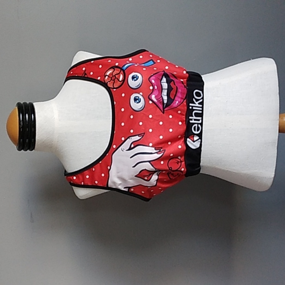 🔹SALE 3/$12🔹 Ethika ladies swim suit top size XL red navy blue polka dots T1